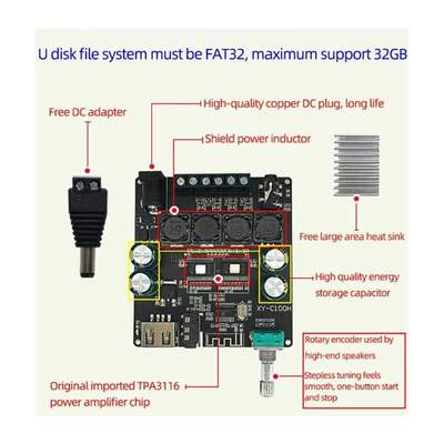 Home Passive Amplifier Speakers Bluetooth-compatible Board M