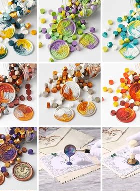 100pcs Retro Octagonal Sealing Wax Beads Ancient Wax Seal St