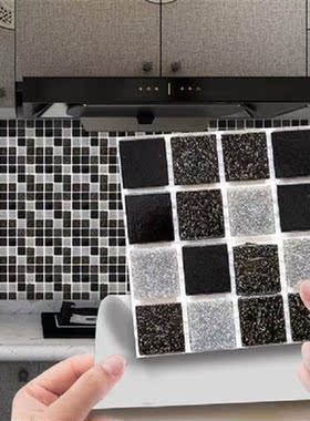 10pcs 10x10cm 3D Mosaic Wall Sticker Square Waterproof Tile