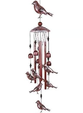 Bird Wind Chimes Waterproof Metal Wind Bells with 4