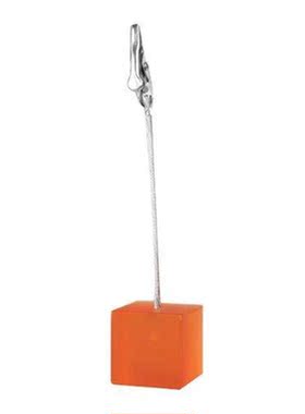 Cube Wire Memo Holder Paper Note Clip (Translucent Orange)