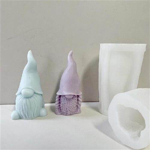 Santa Beard Faceless Gnome Candle Silicone Mold Molde De