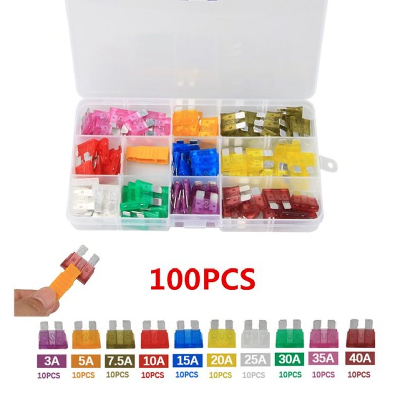 100pcs Standard Blade Car Fuses Assortment Car Blade Fuse Au