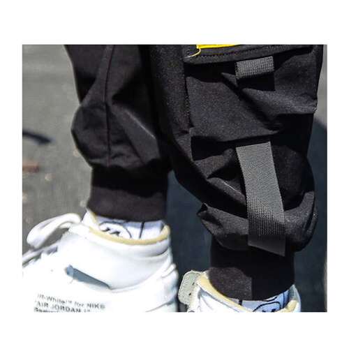 2022 Spring Hip Hop Joggers Men Black Harem Pants Multi-pock