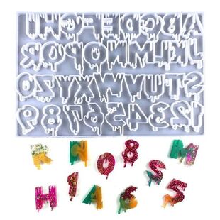 Large English Alphabet  Keychain Epoxy Resin Mold Numbers