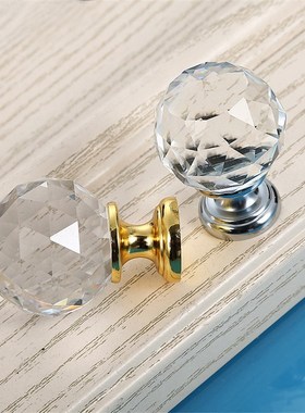 Gold/Silver 30mm Crystal Ball Glass Door Knobs Drawer Cabine