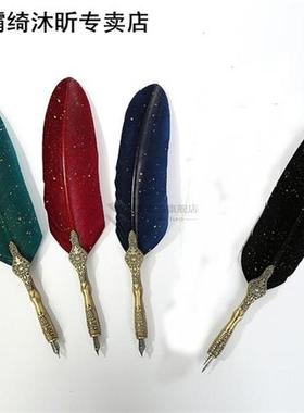 Luxury Fountain Pen Set Vintage Calligraphy Feather Dip Pen