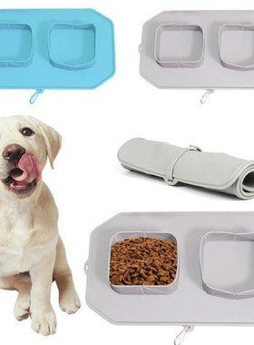 Pet Dog Bowl Silicone Bowls Outdoor Folding Travel Puppy Dog