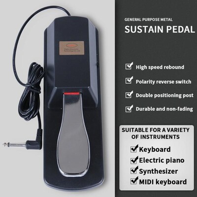 6.5mm Hole Piano Keyboard Sustain Damper Pedal for Casio Yam