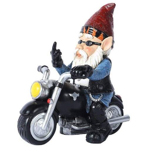 Resin Dwarf Statue Motorcycle Riding Funny Gnome Decoration