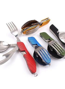 1 Set Fpoon Fork Tablewares Stainless Steel Camping Cutlery
