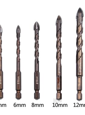 5Pcs Cross Hex Tile Bits Glass Ceramic Concrete Hole Opener