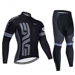 Cycling Jersey Long Sleeve Set for Men Bicycle Trousers