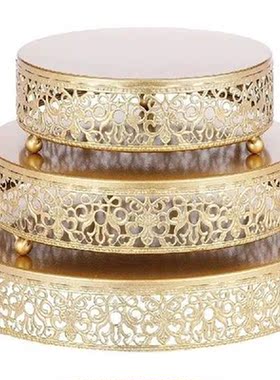 Round Lace Gold Metal Wedding Cake Stand, Dessert Display