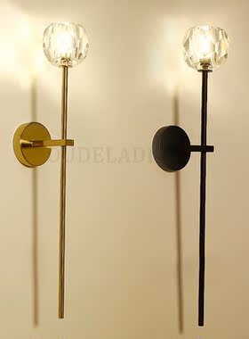 Modern nimalist wrought iron crystal Wall Lamps gold interio