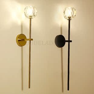 Modern nimalist wrought iron crystal Wall Lamps gold interio