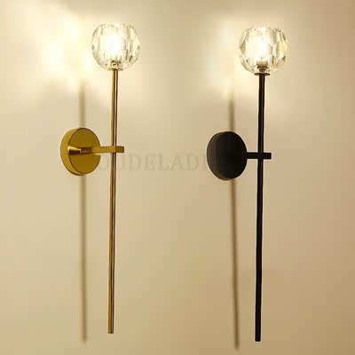 Modern nimalist wrought iron crystal Wall Lamps gold interio
