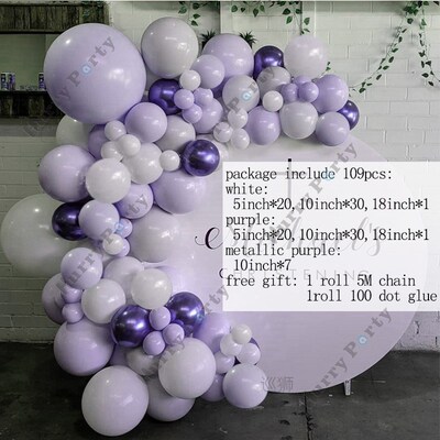 109pcs Pastel Macaron Blue White Balloons Garland Arch Kit M