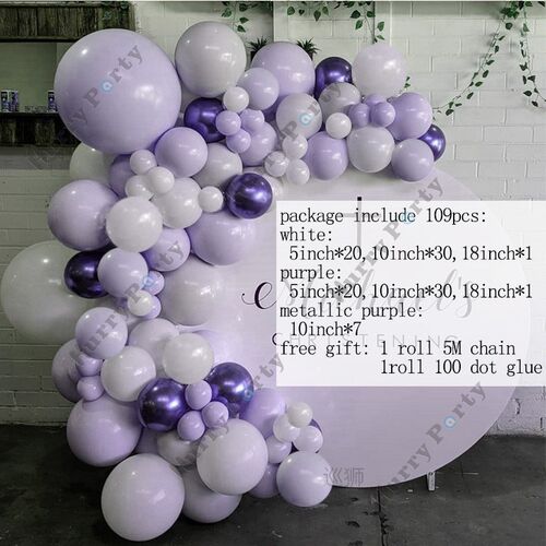 109pcs Pastel Macaron Blue White Balloons Garland Arch Kit M