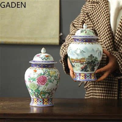 Household Ceramic Tea Cans with Lid Moisture-proof Sealed