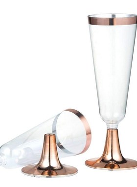 6pcs/Set Disposable Plastic Red Wine Glass Champagne Flute C