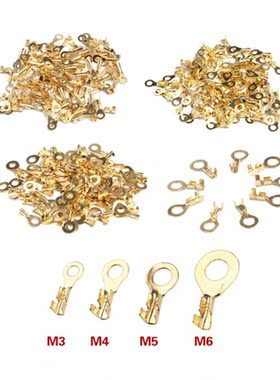 100/150PCS Ring Cable Lugs Terminals Assorted Naked Non-insu
