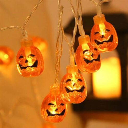 20/30 LED Pumpkin Lantern Solar Lights Outdoor Garland Strin