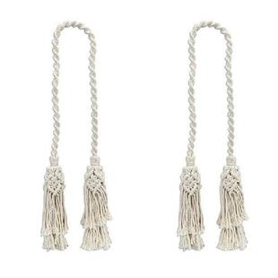 BMDT-2Pcs Bohemian Curtain Tiebacks Cotton Macrame Tassel