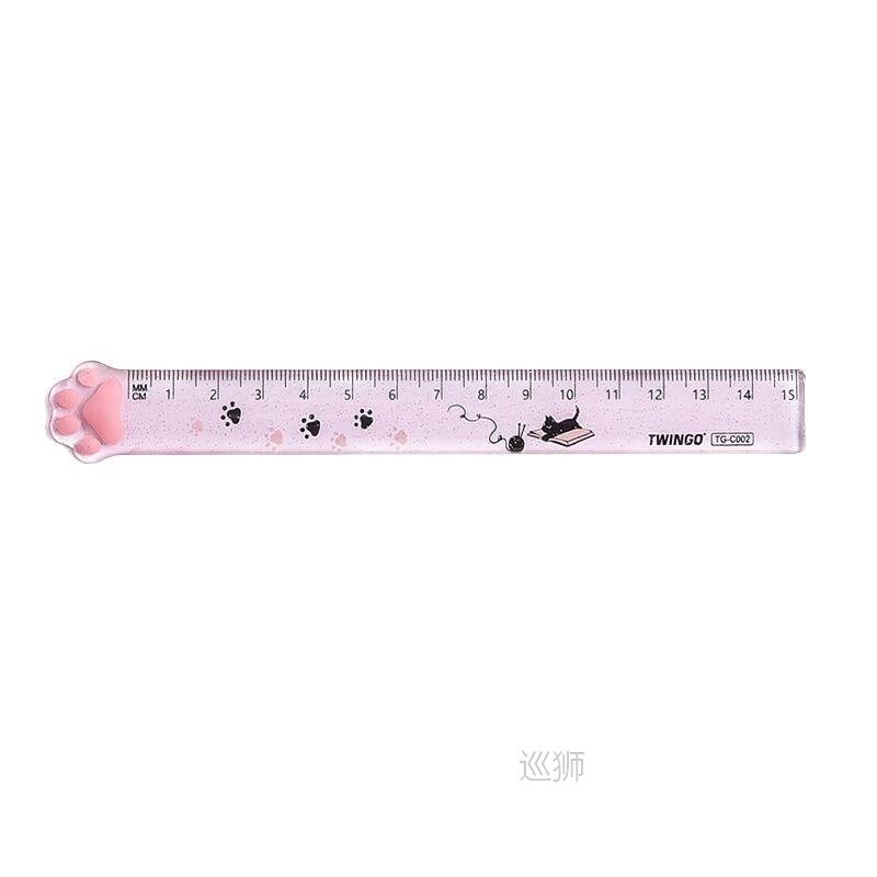 Cute  Paw Plastic Straight Rulers Kawaii School Office Su - 实物图