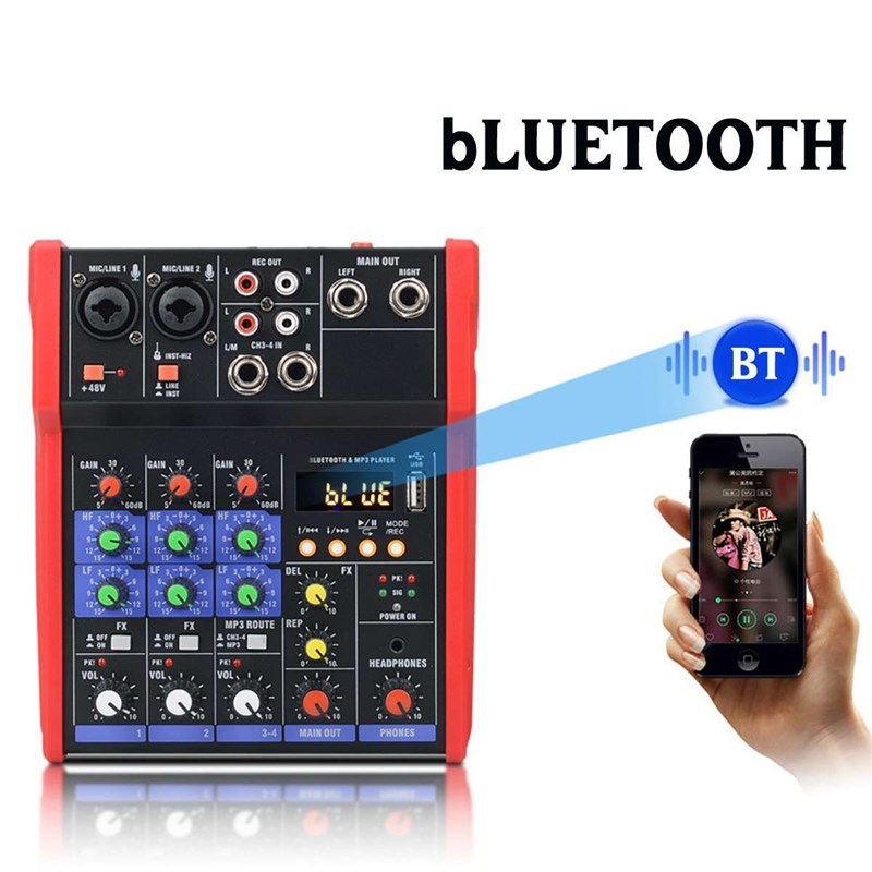 MINI 4 Channel SB bluetooth Mixer Audio Console Sound Card K