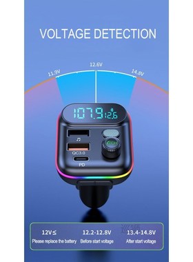 2021 Car Bluetooth 5.0 FM Transmitter PD 20W Type-C QC3.0 Du