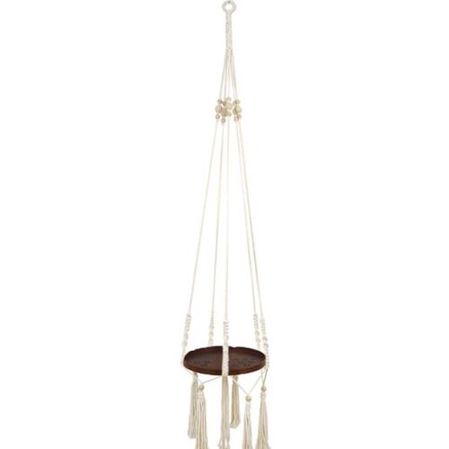 Macrame Plant Hangers with Plate Tray Tassels Wooden Beads H