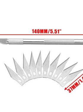 1 Set Metal Scalpel Cutter   10Pcs Replaceable Blades Wood C