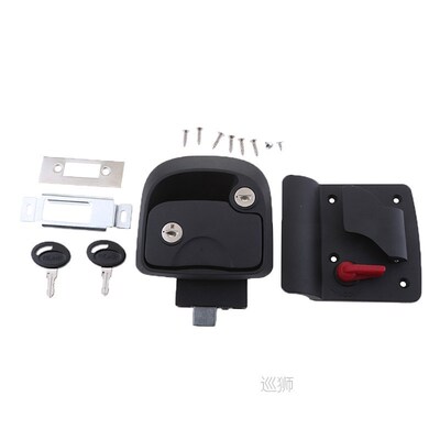 1 Set RV Trailer Entry Door Latch Deadbolt Handle Lock Keys