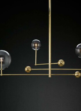 American RH Gold / Black Metal G4 Led Chandelier Clear Glass