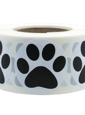 50-500pcs Black footprints of cute animals Stickers 1 inch C