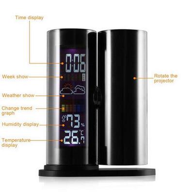 Projection Alarm Clock For Bedrooms With Temperature Humidit