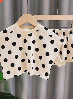 Summer kids girls' clothes outfits sets baby polka d