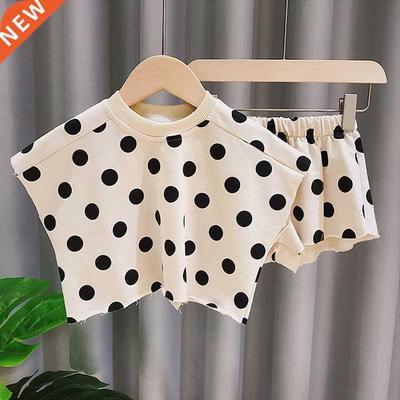 Summer kids girls' clothes outfits sets baby polka d