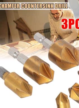 12mm/16mm/19mm Woodeworking Chamfer Countersink Drill 1/4