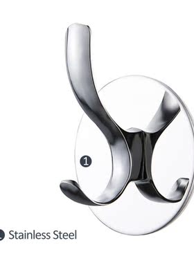 Bathroom Hooks for Towel Robe Coat Hat Stainless Steel Wall
