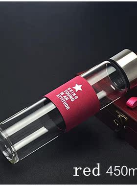 450ML High Quality Glass Water Bottle Travel Tea Cup With In