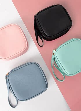 Girls Sanitary Napkin Pad Pouch PU Leather Tampon Storage