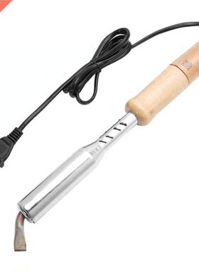 220V Electric Soldering Iron Solder Welding Chisel Tip Wood
