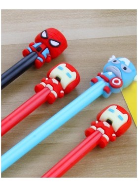 24 pcs Cartoon superhero black gel pen student learning stat