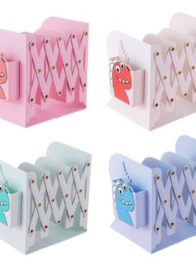 Stylish 3-grid Metal Bookends Adjustable Book Holder Magazin