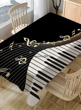Piano Musical Note Pattern ableCloth Rectangular ea able