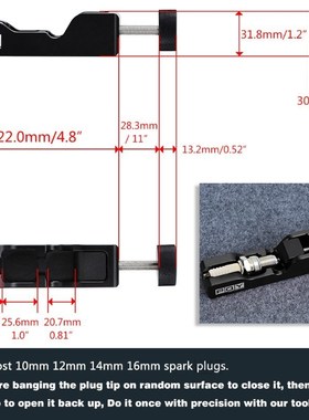Universal Spark Plug Gap Tool Electrode Compresses 10mm 12mm