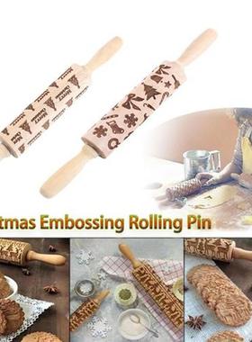 35*5CM Small Pattern Printing Rolling Pin Baking Noodle