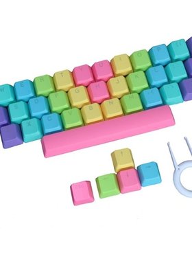 Rainbow 39 Keys Thick PBT Keycaps Double Shot Keycap for Che